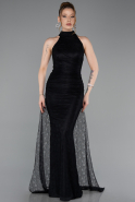 Abendkleid Lang Spitze Schwarz ABU6084
