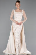 Beige Abendkleid Lang ABU4603