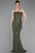 Khaki Abendkleid Schuppig Lang ABU5701