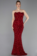 Rot Abendkleid Schuppig Lang ABU5701