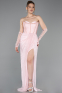 Puder Abendkleid Spitze Lang ABU5770