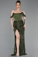 Abendkleid Lang Khaki ABU6087
