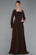 Abendkleid Lang Chiffon Braun ABU6088