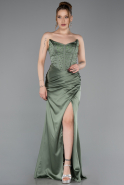Abschlusskleid Lang Satin Türkis ABU6091