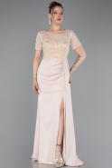 Abendkleid Lang Spitze Beige ABU6100