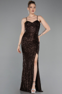 Abschlusskleid Lang Braun ABU6106