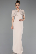 Beige Standesamtkleid Lang ABU5889