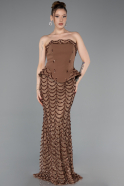 Kupfer Abendkleid Schuppig Lang ABU5919