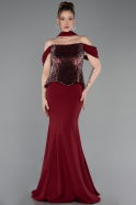 Abendkleid Lang Weinrot ABU6094