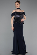 Abendkleid Lang Marineblau ABU6094