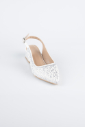 Party-Schuhe Perlenbesetzt Silber AB2100