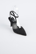 Party-Schuhe Steinbesetzt Schwarz AB2101