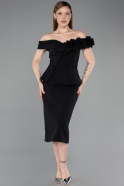 Abendkleid Midi Schwarz ABK2615