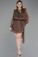 Partykleid Mini Chiffon Braun ABK2617