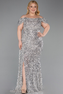 Beige Abendkleid İn Übergröße Lang ABU5232