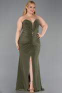 Abendkleid in Übergröße Lang Khaki ABU6097