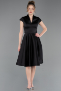 Partykleid Midi Satin Schwarz ABK2626