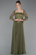 Abendkleid Lang Chiffon Khaki ABU6157