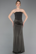 Abschlusskleid Lang Satin Khaki ABU6096