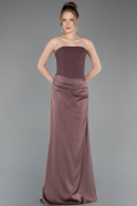 Abschlusskleid Lang Satin Braun ABU6096