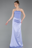 Abschlusskleid Lang Satin Flieder ABU6096