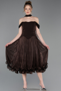 Partykleid Midi Chiffon Braun ABK2619