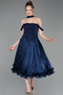 Partykleid Midi Chiffon Marineblau ABK2619