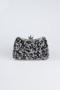 Schwarz-Silber Abendtasche SH828