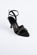 Party-Schuhe Steinbesetzt Schwarz AB2118