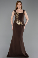 Braun Abendkleid İm Meerjungfrau-Stil Lang ABU5768