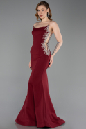 Abendkleid im Meerjungfrau-Stil Lang Weinrot ABU6168