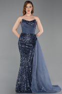 Abendkleid Lang Schuppig Anthrazit ABU6173