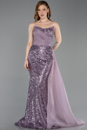 Abendkleid Lang Schuppig Lavendel ABU6173