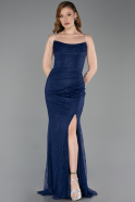 Abschlusskleid Lang Spitze Marineblau ABU6172