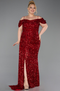 Rot Abendkleid İn Übergröße Lang ABU5232