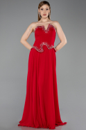 Abendkleid Lang Chiffon Rot ABU6188