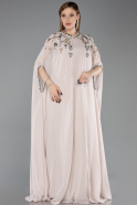 Abendkleid in Übergröße Lang Chiffon Beige ABU6175