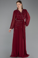 Weinrot Abendgarderobe İn Großen Größen Chiffon Lang ABU3075
