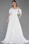 Standesamtkleid Lang Weiß ABU6191