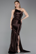 Braun Abschlusskleid Lang ABU5022