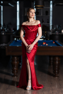 Rot Abendkleid Satin Lang ABU5976