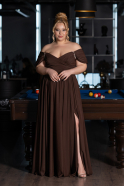 Braun Abendgarderobe İn Großen Größen Chiffon Lang ABU3738