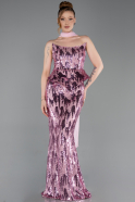 Abendkleid Lang Schuppig Puder ABU6202