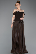 Abendkleid Lang Chiffon Braun ABU6203