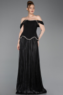 Abendkleid Lang Chiffon Schwarz ABU6203