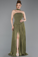 Khaki Abschlusskleid Chiffon Lang ABU5957