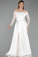 Standesamtkleid Lang Weiß ABU6219