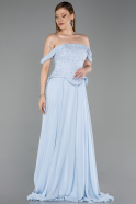 Abendkleid Lang Chiffon Eisblau ABU6221