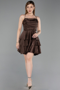 Partykleid Kurz Satin Braun ABK2640