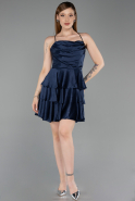 Partykleid Kurz Satin Marineblau ABK2640